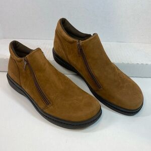 Easy Spirit Women Double Zip Up Ankle Booties Size 8.5 Brown Suede